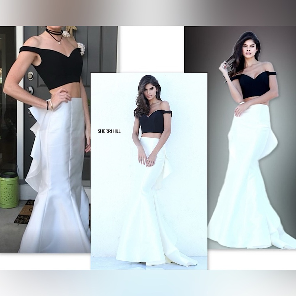 🖤Sherri Hill 50750 2-piece off the shoulder Sweetheart Dress with Mermaid skirt